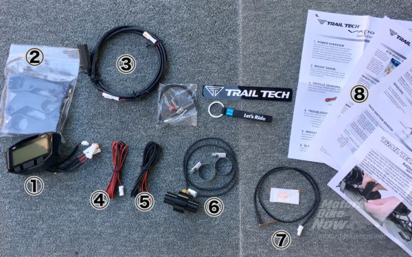 Trail Tech Vapor デジタルメーターキット CRF450L用 キット内容